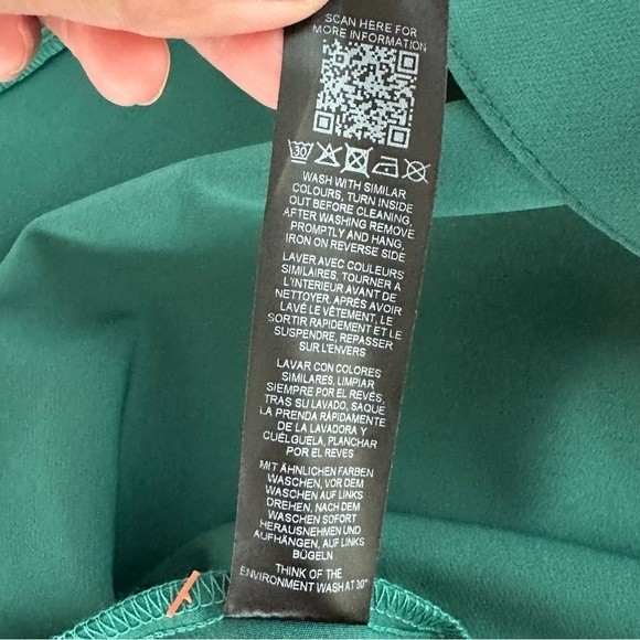 ASOS Design Long Sleeves Plunge Pleat Front Midi Dress in Dark Green NWT | 14 - Picture 15 of 16